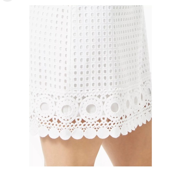 NWT Lilly Pulitzer Jennifer Shift Dress in Resort White Grid Eyelet - Picture 5 of 12